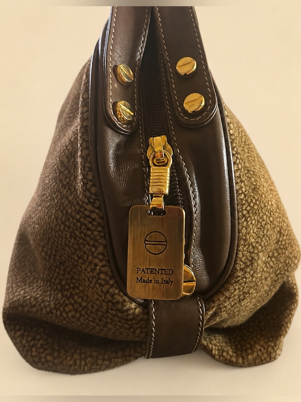 BORBONESE SUEDE Boston Top-Handle Bag EUC - Picture 4 of 7